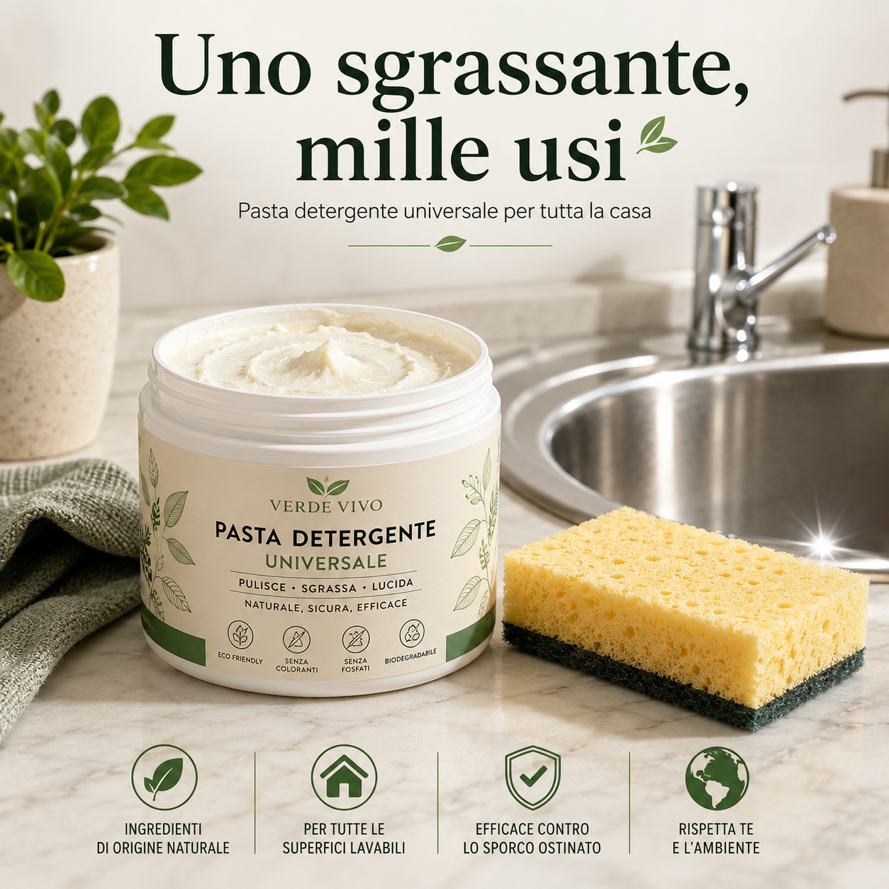 Pasta Detergente Sapone Ecologico Universale